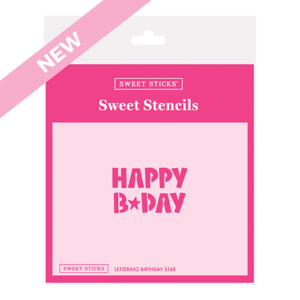 SWEET STICKS SWEET STENCILS - LETTERING BIRTHDAY STAR