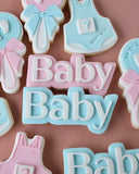 B a b y SERIF POP STAMP WITH MATCHING CUTTER