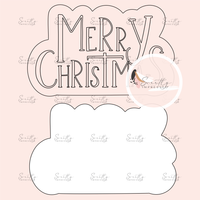 MERRY CHRISTMAS OUTLINE IMPRESSION STAMP with Cutter MINI