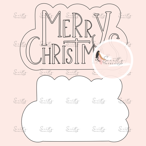 MERRY CHRISTMAS OUTLINE IMPRESSION STAMP with Cutter MINI