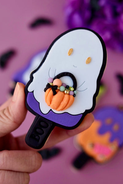 Halloween ghost ICE CREAM POP STAMP WITH MATCHING CUTTER