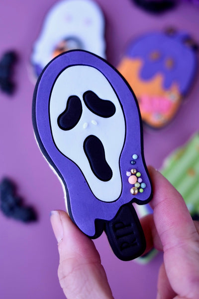 Halloween Scream face ICE CREAM POP STAMP WITH MATCHING CUTTER