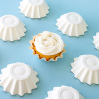 Papyrus & Co - WHITE Bloom Baking Cups - 24 Pack