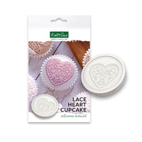 KATY SUE - Lace Heart Cupcake Silicone Mould