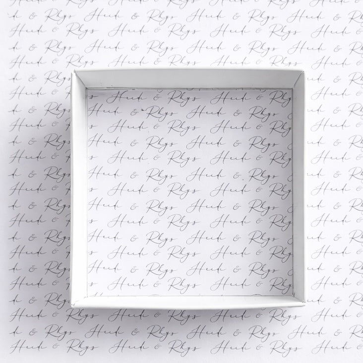 Digital COOKIE BOX liner - CUSTOM CURSIVE TEXT – Sweetly Impressed