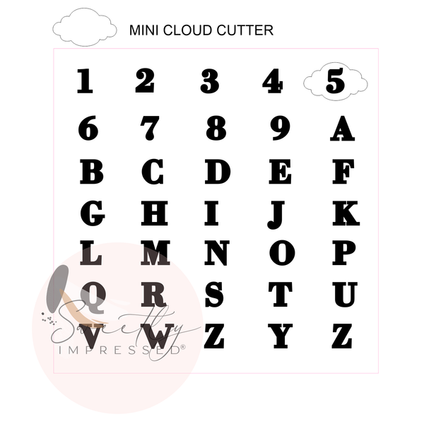 EASY TONE - NUMBER AND ALPHABET PLATE WITH MINI CLOUD CUTTER