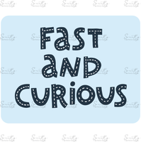 RACE TRACK STITCHING QUOTE PLAQUE '"FAST & CURIOUS"
