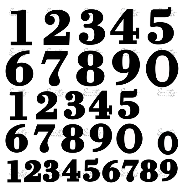 FORMAL FONT - MULTI SIZE NUMBER POP MOULD PLATE
