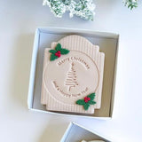 Merry Christmas and a Happy New Year Curve Impression Stamp