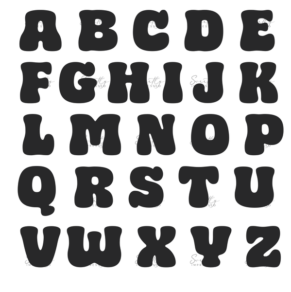 GROOVY FONT POP MOULD PLATE