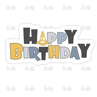 HAPPY BIRTHDAY BLOCK font Pop Stamp with matching cutter