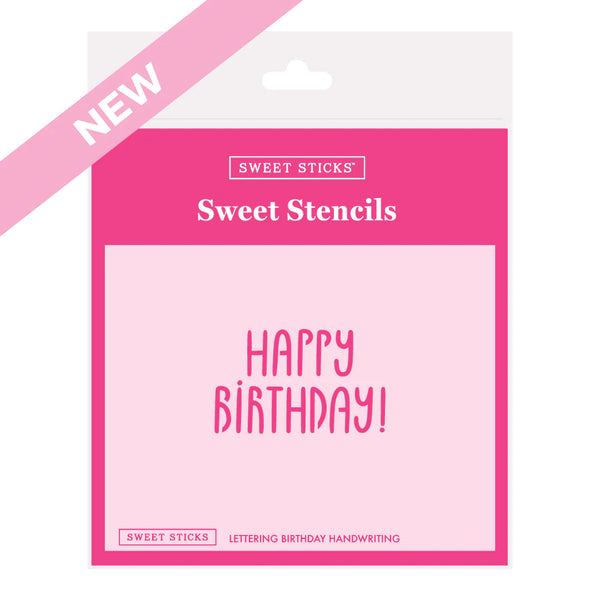 SWEET STICKS SWEET STENCILS - LETTERING BIRTHDAY HANDWRITING