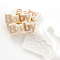 B a b y SERIF POP STAMP WITH MATCHING CUTTER