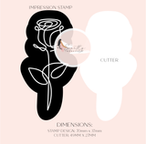 PORTRAIT PRINT - ROSE STANDARD IMPRESSION STAMP WITH CUTTER