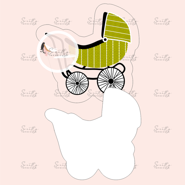 MINI Pram STAMP WITH MATCHING CUTTER