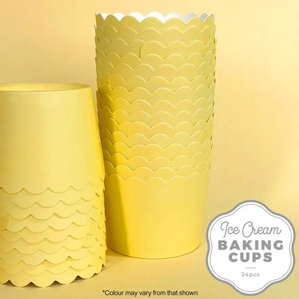 Cake Craft - Ice Cream Baking Cup - Pastel Yellow - 24 Pack