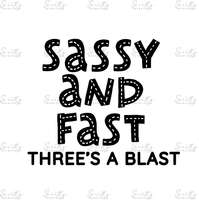 RACE TRACK STITCHING QUOTE PLAQUE - SASSY & FAST THREE'S A BLAST