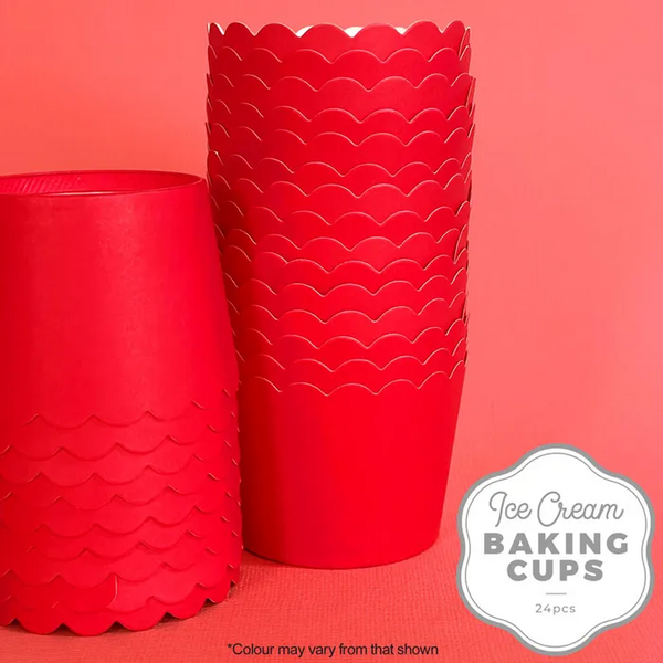 Cake Craft - Ice Cream Baking Cup - Red - 24 Pack