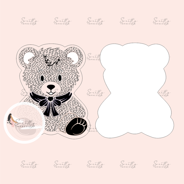 MINI Sitting Teddy Pop STAMP WITH MATCHING CUTTER