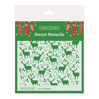 SWEET STICKS SWEET STENCILS - CHRISTMAS HOLLY REINDEER