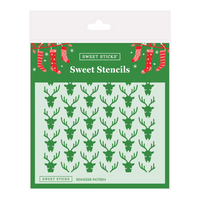 SWEET STICKS SWEET STENCILS - CHRISTMAS REINDEER PATTERN