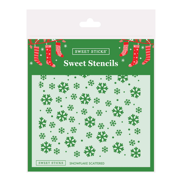 SWEET STICKS SWEET STENCILS - CHRISTMAS SNOWFLAKE SCATTERED