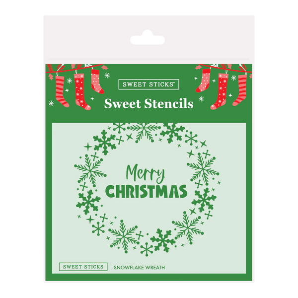 SWEET STICKS SWEET STENCILS - CHRISTMAS CAKE SNOWFLAKE WREATH