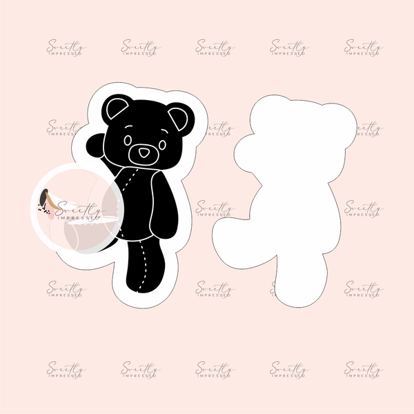 MINI WAVING Teddy Pop STAMP WITH MATCHING CUTTER