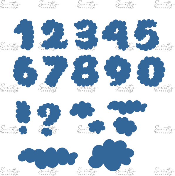 CLOUD FONT POP - NUMBER & CLOUDS