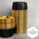 Cake Craft - Foil Baking Cup - Round - Black and Gold - 50 Pack