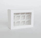 12 Mini Cupcake Boxes with Clear Window - Gloss White