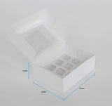 12 Mini Cupcake Boxes with Clear Window - Gloss White