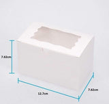 2 Mini Cupcake Boxes with Clear Window - Gloss White