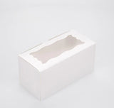 2 Regular Cupcake Boxes with Clear Window - Gloss White