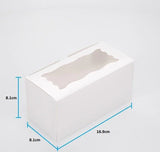 2 Regular Cupcake Boxes with Clear Window - Gloss White
