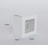 4 Mini Cupcake Boxes with Clear Window - Gloss White