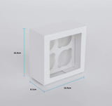 4 Regular Cupcake Boxes with Clear Window - Gloss White