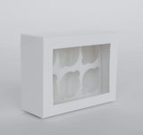6 Regular Cupcake Boxes with Clear Window - Gloss White
