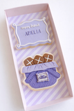 Digital COOKIE BOX liner - LILAC DIAGONAL STRIPE