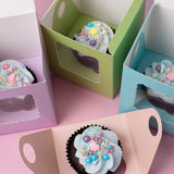 PAPYRUS SCALLOPED SINGLE CUPCAKE BOX (PACK OF 6) - MIXED