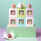 PAPYRUS SCALLOPED SINGLE CUPCAKE BOX (PACK OF 6) - MIXED