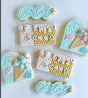 ICE CREAM POP STAMP WITH MATCHING CUTTER