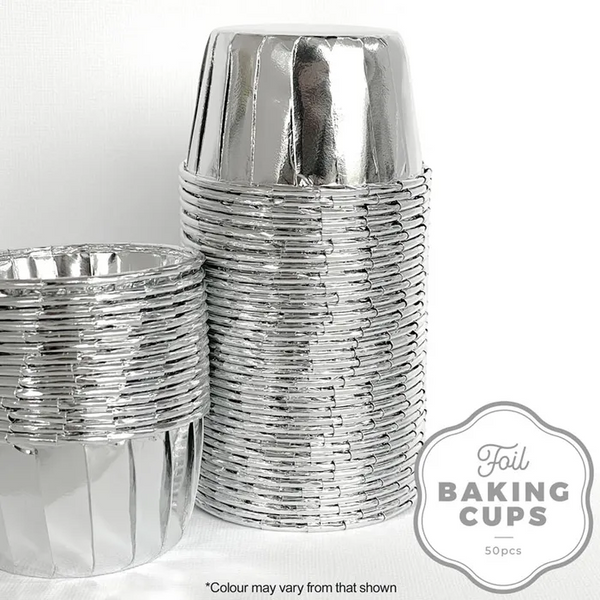Cake Craft - Foil Baking Cup - Round - Silver - 50 Pack