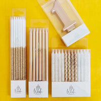 WISH - TALL LINE CANDLES - METALLIC ROSE GOLD - 12 CANDLES