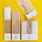 WISH - TALL LINE CANDLES - METALLIC ROSE GOLD - 12 CANDLES