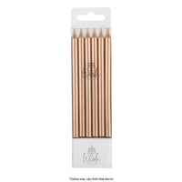WISH - TALL LINE CANDLES - METALLIC ROSE GOLD - 12 CANDLES