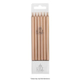 WISH - TALL LINE CANDLES - METALLIC ROSE GOLD - 12 CANDLES
