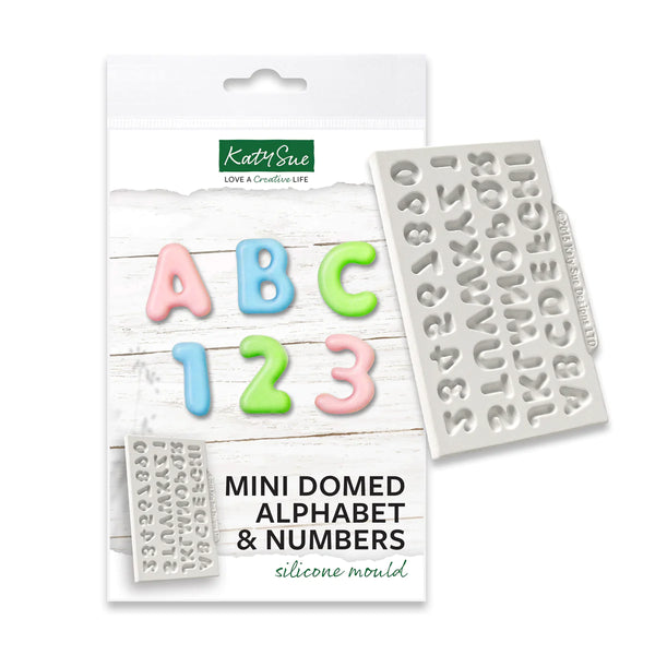 KATY SUE - MINI DOMED ALPHABET & NUMBERS SILICONE MOULD