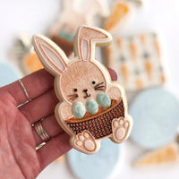Basket Bunny Pop! stamp with matching cutter