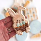 Basket Bunny Pop! stamp with matching cutter